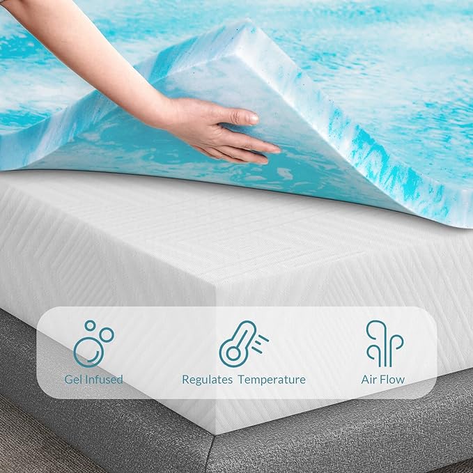 LEVORO™ Gel Memory Foam Mattress Topper